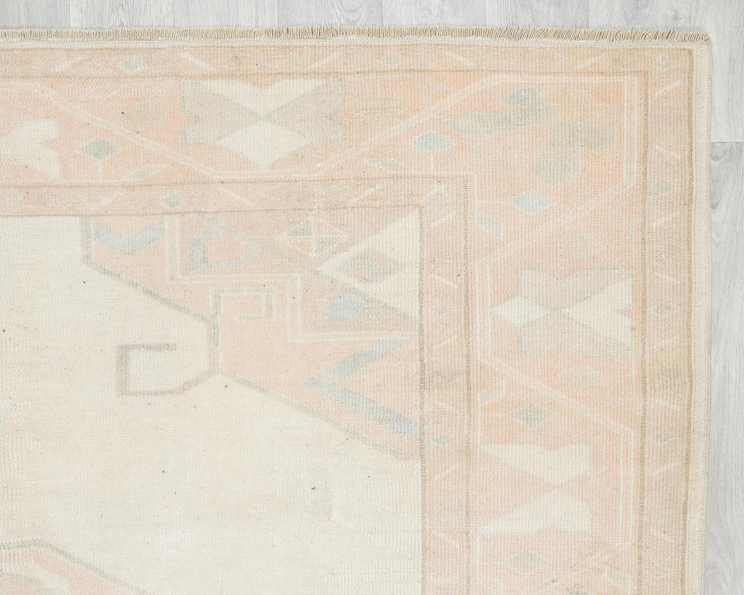 Beige Turkish Oushak Rug 7' 1" x 5' 10" Hand-Knotted | No. VR22774