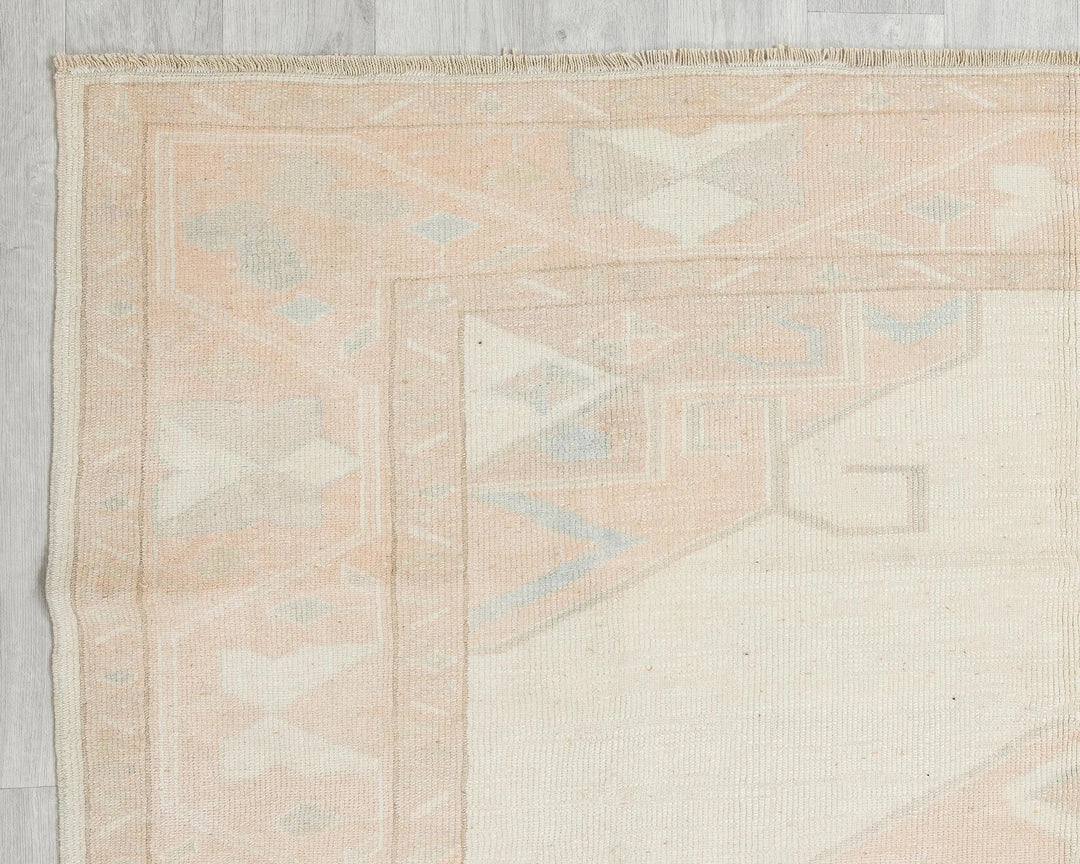 Beige Turkish Oushak Rug 7' 1" x 5' 10" Hand-Knotted | No. VR22774