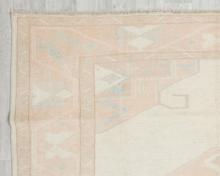 Beige Turkish Oushak Rug 7' 1" x 5' 10" Hand-Knotted | No. VR22774