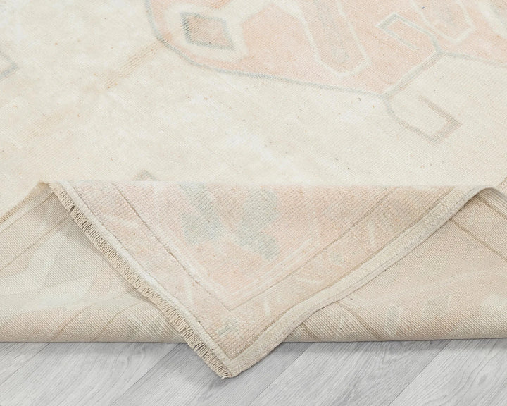 Beige Turkish Oushak Rug 7' 1" x 5' 10" Hand-Knotted | No. VR22774