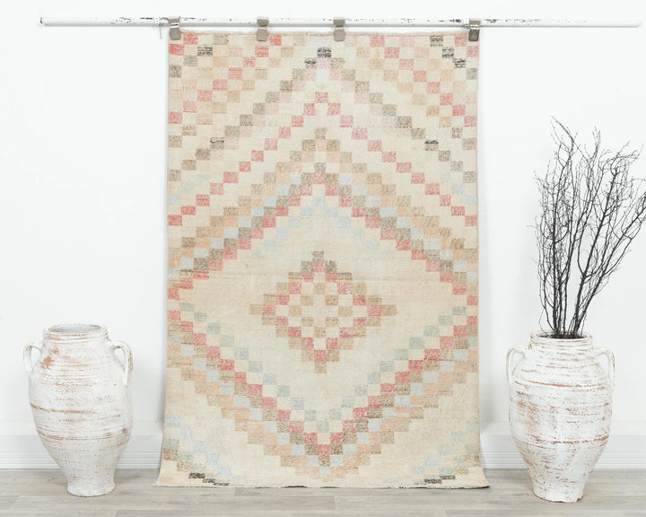 Multicolor Turkish Oushak Rug 3' 6" x 5' 7" Hand-Knotted | No. VR22825