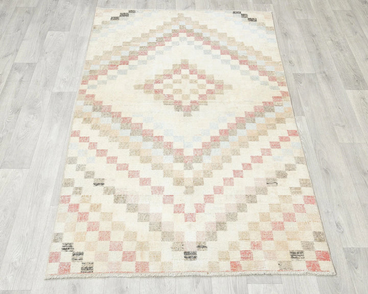 Multicolor Turkish Oushak Rug 3' 6" x 5' 7" Hand-Knotted | No. VR22825