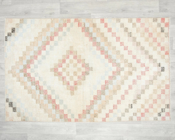 Multicolor Turkish Oushak Rug 3' 6" x 5' 7" Hand-Knotted | No. VR22825
