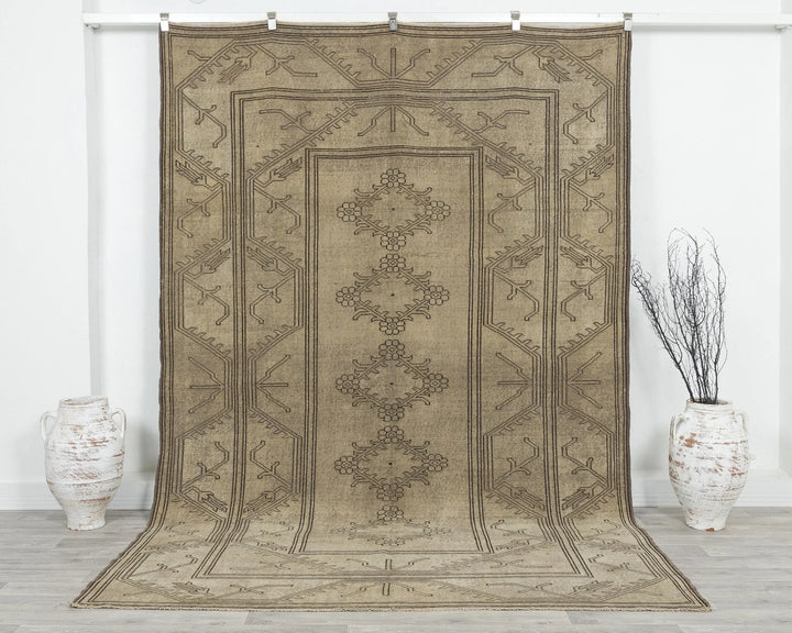 Multicolor Turkish Oushak Rug 6'7" x 9'8" Hand-Knotted | No. VR23079