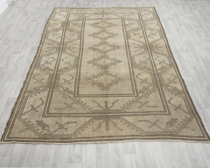 Multicolor Turkish Oushak Rug 6'7" x 9'8" Hand-Knotted | No. VR23079