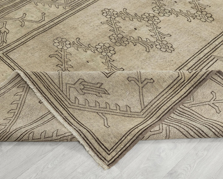 Multicolor Turkish Oushak Rug 6'7" x 9'8" Hand-Knotted | No. VR23079