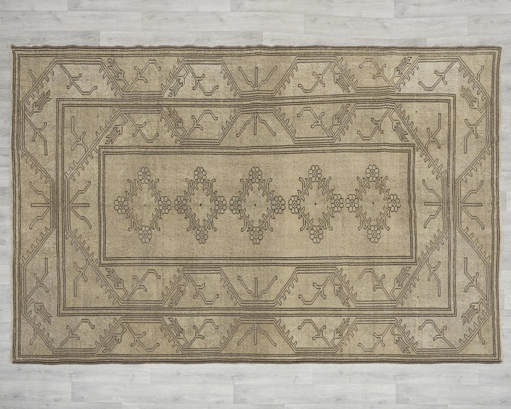 Multicolor Turkish Oushak Rug 6'7" x 9'8" Hand-Knotted | No. VR23079