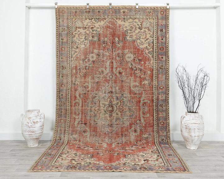 Multicolor Turkish Oushak Rug 5'10" x 10' Hand-Knotted | No. VR23304