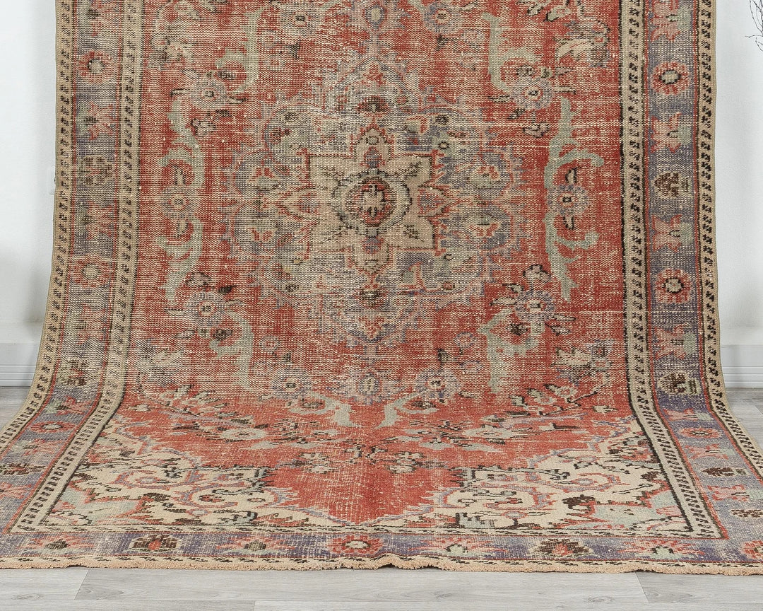 Multicolor Turkish Oushak Rug 5'10" x 10' Hand-Knotted | No. VR23304