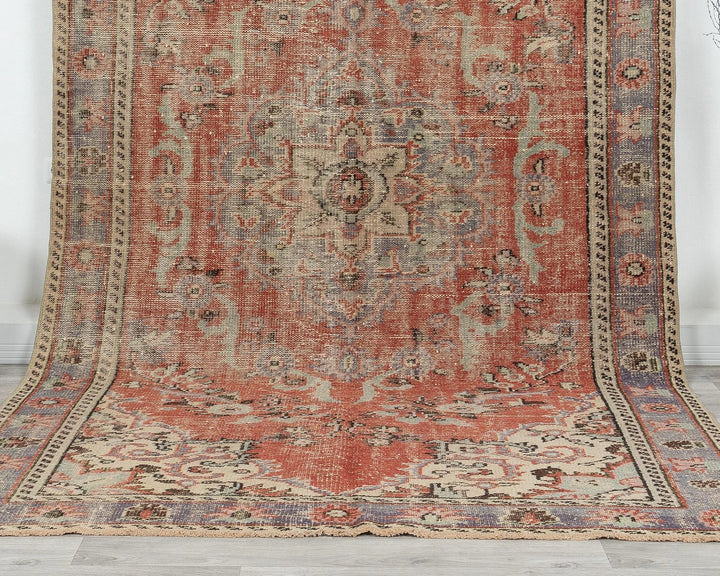 Multicolor Turkish Oushak Rug 5'10" x 10' Hand-Knotted | No. VR23304