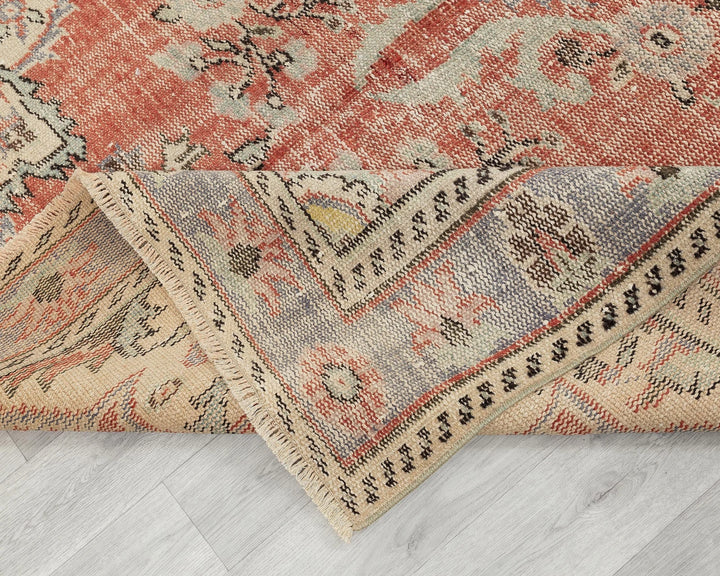 Multicolor Turkish Oushak Rug 5'10" x 10' Hand-Knotted | No. VR23304