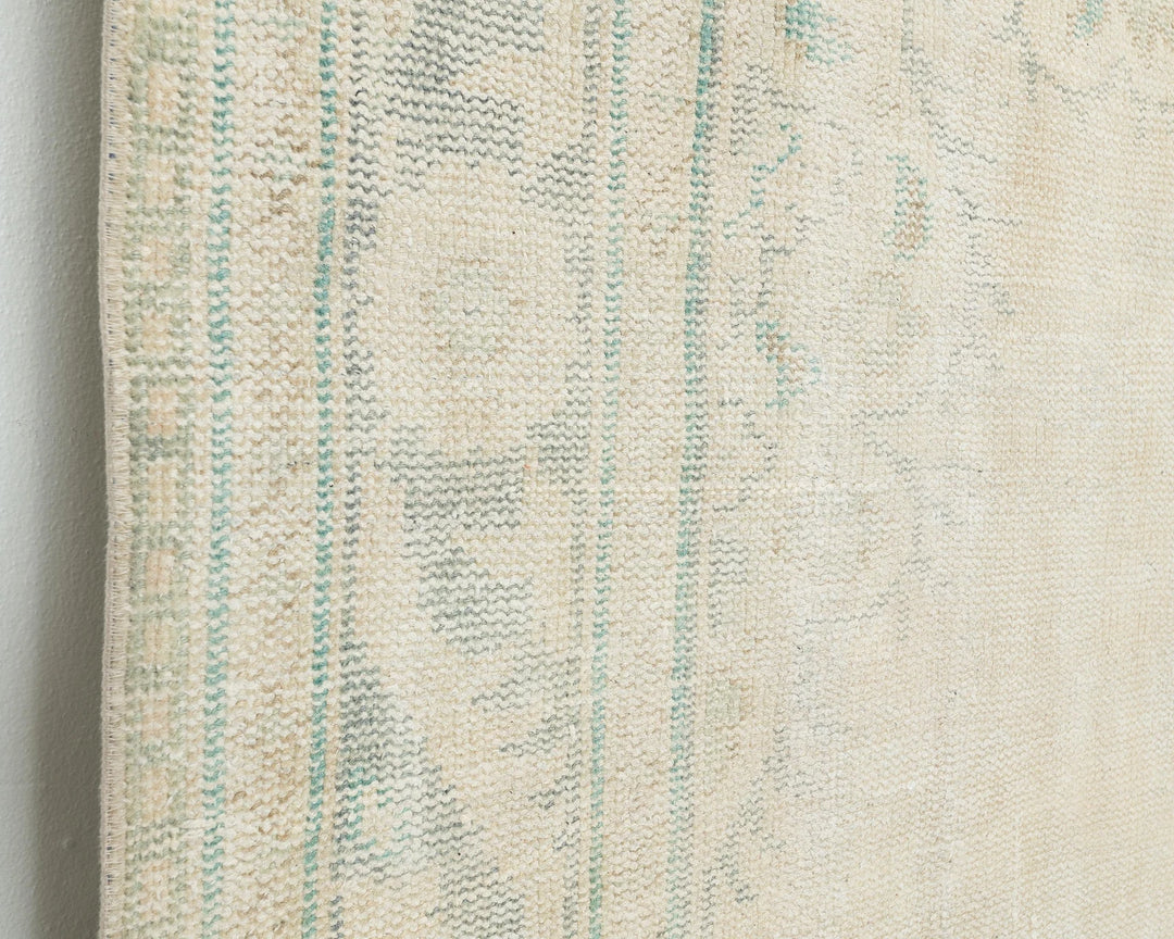 Beige Turkish Oushak Rug 6'2" x 9'4" Hand-Knotted | No. VR23353