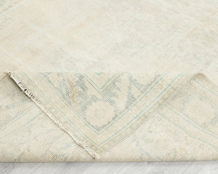 Beige Turkish Oushak Rug 6'2" x 9'4" Hand-Knotted | No. VR23353