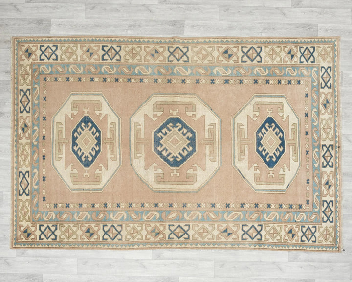 Multicolor Turkish Oushak Rug 5'6" x 7'11" Hand-Knotted | No. VR23383