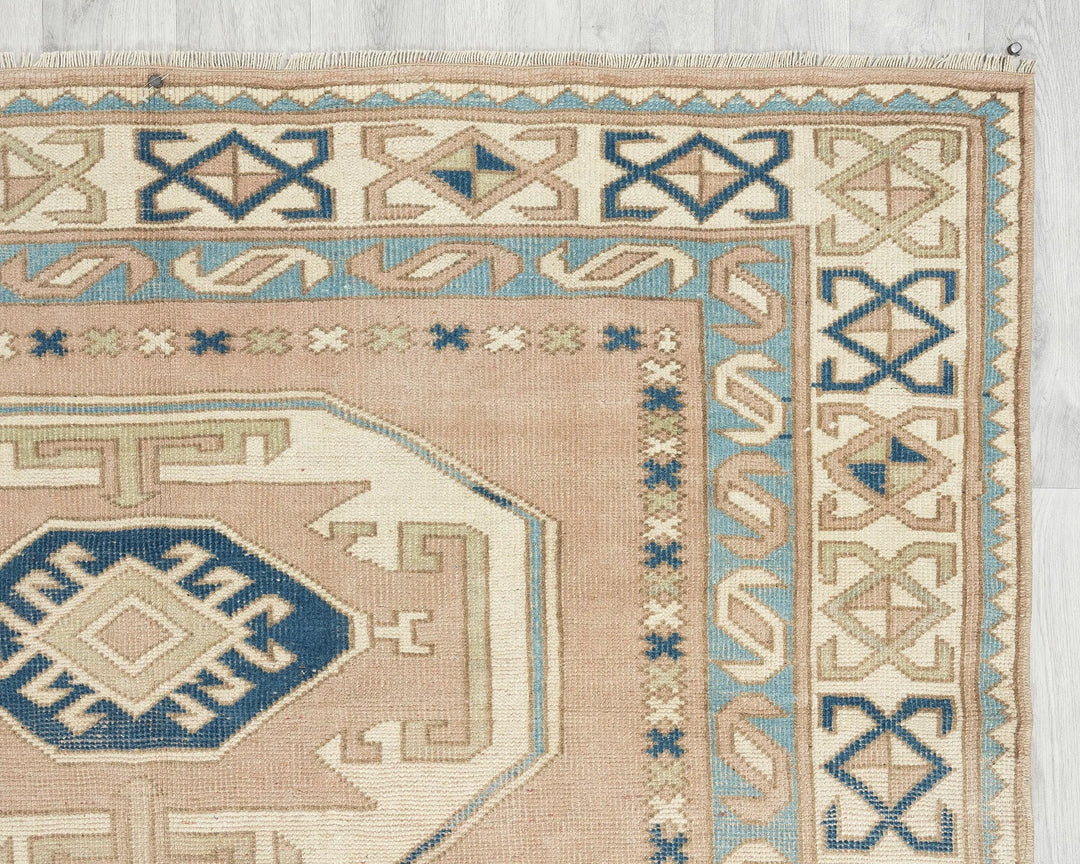 Multicolor Turkish Oushak Rug 5'6" x 7'11" Hand-Knotted | No. VR23383