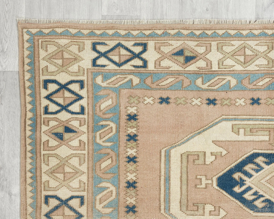 Multicolor Turkish Oushak Rug 5'6" x 7'11" Hand-Knotted | No. VR23383