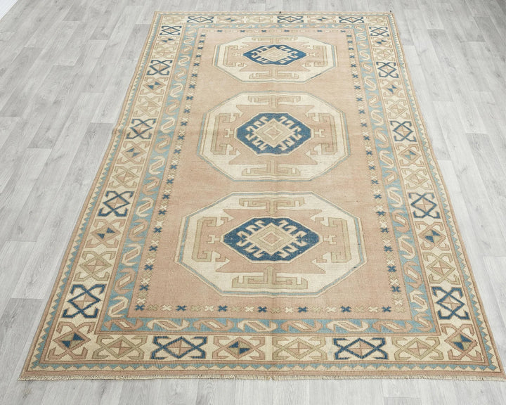 Multicolor Turkish Oushak Rug 5'6" x 7'11" Hand-Knotted | No. VR23383