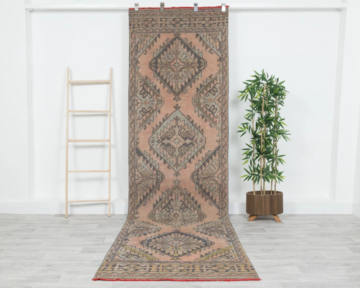 Multicolor Turkish Oushak Rug 3'2" x 11'6" Hand-Knotted | No. VR23507