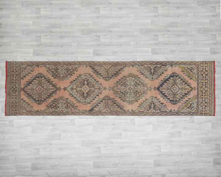 Multicolor Turkish Oushak Rug 3'2" x 11'6" Hand-Knotted | No. VR23507