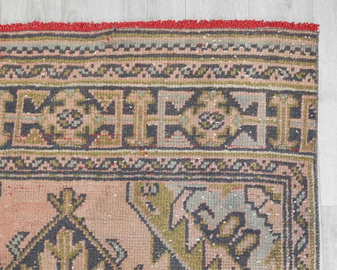 Multicolor Turkish Oushak Rug 3'2" x 11'6" Hand-Knotted | No. VR23507
