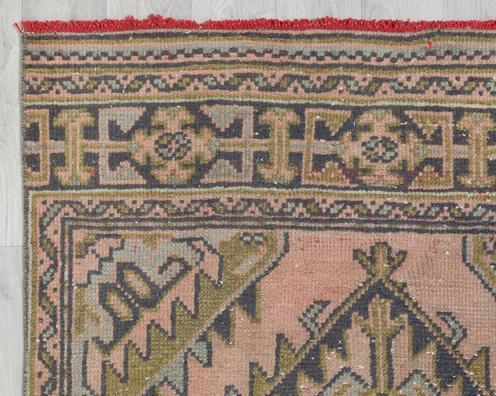 Multicolor Turkish Oushak Rug 3'2" x 11'6" Hand-Knotted | No. VR23507