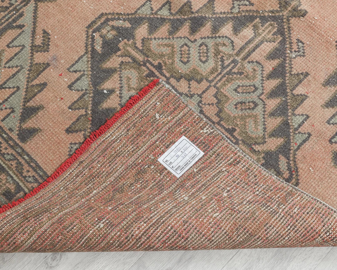 Multicolor Turkish Oushak Rug 3'2" x 11'6" Hand-Knotted | No. VR23507