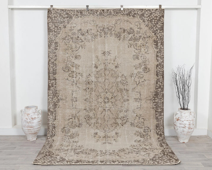 Multicolor Turkish Oushak Rug 6'1" x 9'6" Hand-Knotted | No. VR23659