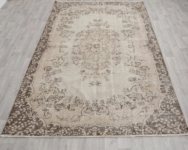 Multicolor Turkish Oushak Rug 6'1" x 9'6" Hand-Knotted | No. VR23659
