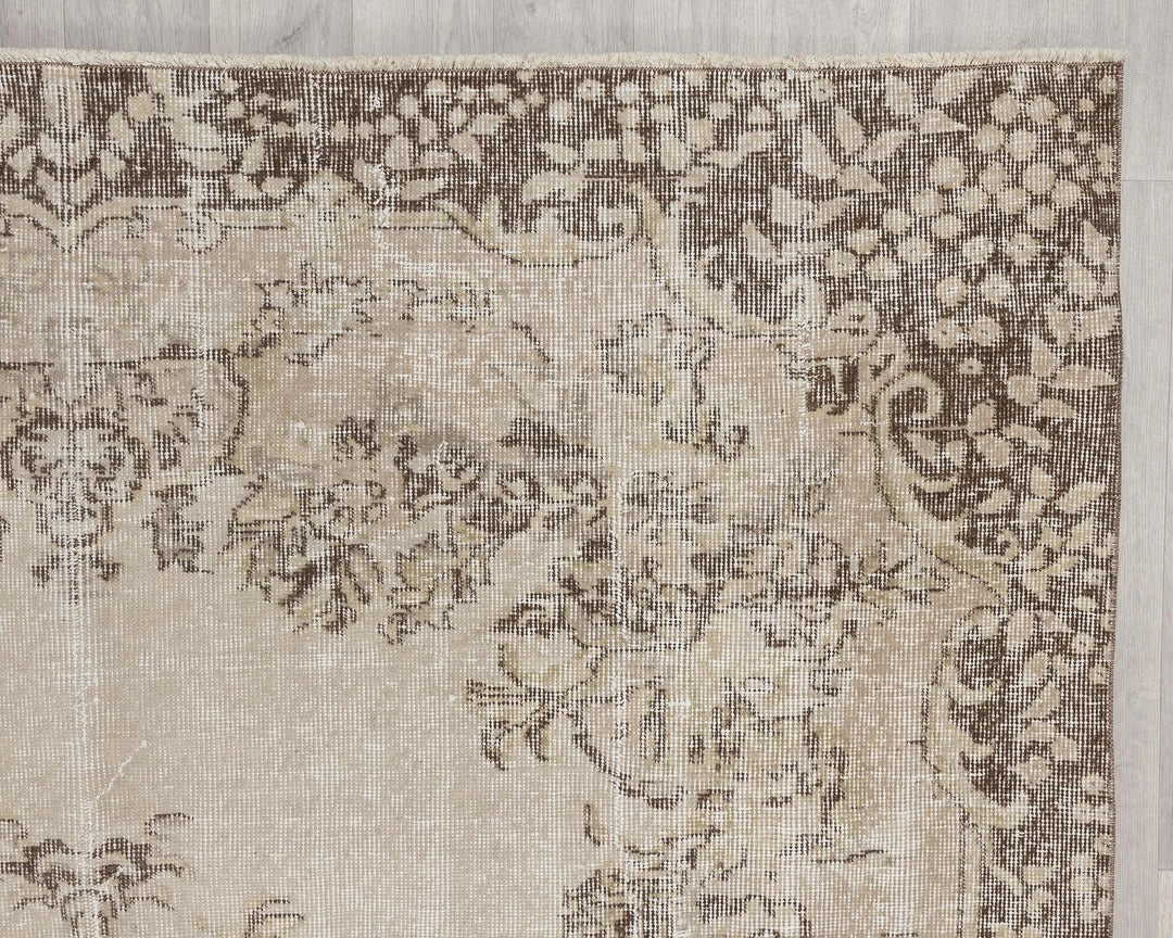 Multicolor Turkish Oushak Rug 6'1" x 9'6" Hand-Knotted | No. VR23659