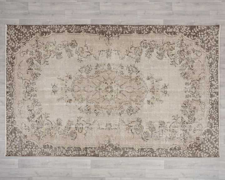 Multicolor Turkish Oushak Rug 6'1" x 9'6" Hand-Knotted | No. VR23659