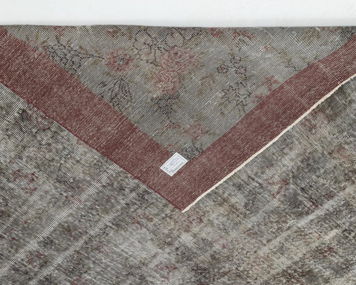 Gray Turkish Oushak Rug 7' 11" x 11' Hand-Knotted | No. VR23761