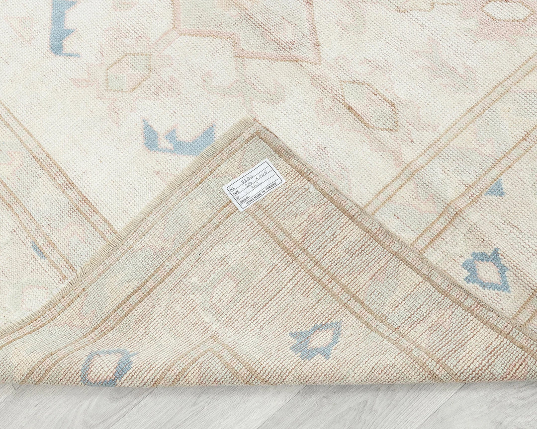 Beige Turkish Oushak Rug 8' 2" x 4' 9" Hand-Knotted | No. VR23822
