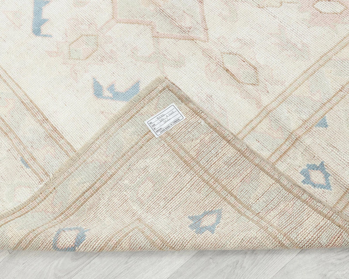 Beige Turkish Oushak Rug 8' 2" x 4' 9" Hand-Knotted | No. VR23822