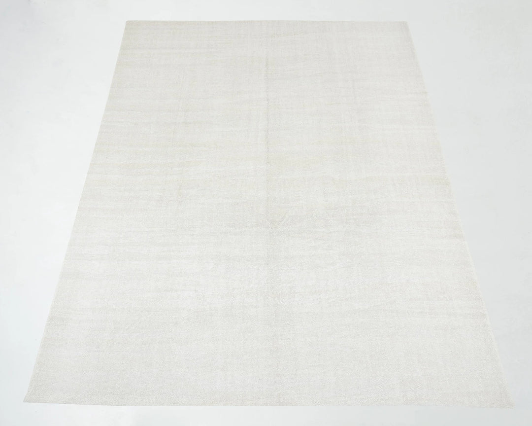 White Turkish Kilim Rug 9' 6" x 12' 1" Flat-Weave | No. VR23856