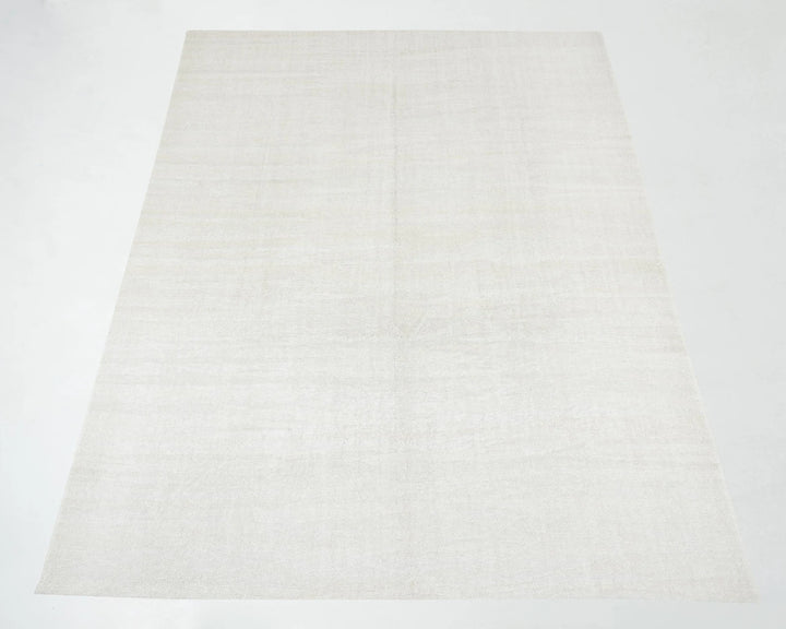 White Turkish Kilim Rug 9' 6" x 12' 1" Flat-Weave | No. VR23856