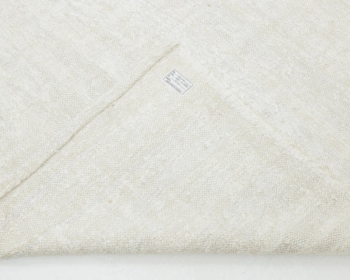 White Turkish Kilim Rug 9' 6" x 12' 1" Flat-Weave | No. VR23856