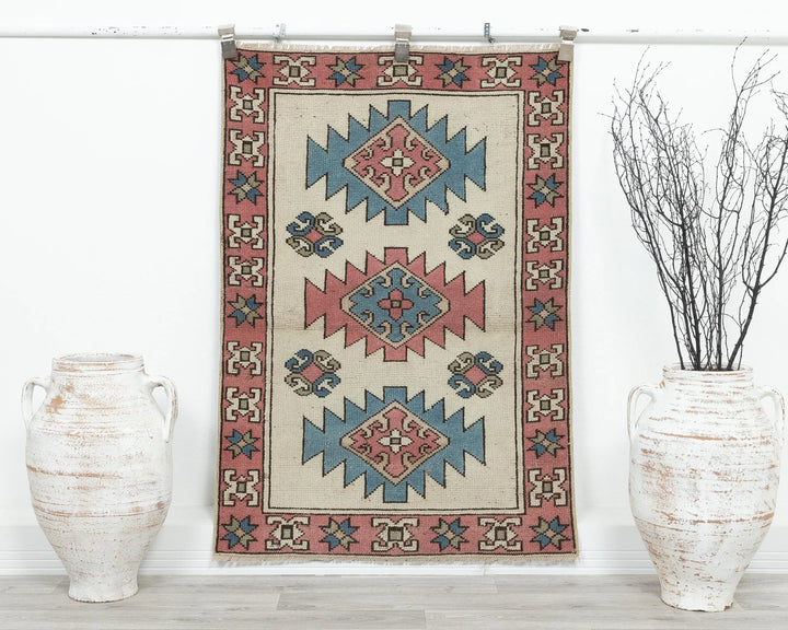 Multicolor Turkish Oushak Rug 4' x 2' 8" Hand-Knotted | No. VR24019