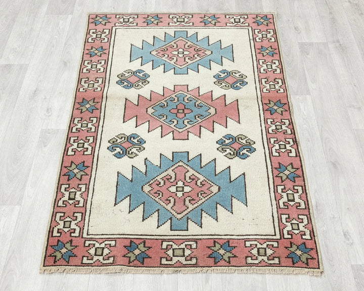 Multicolor Turkish Oushak Rug 4' x 2' 8" Hand-Knotted | No. VR24019