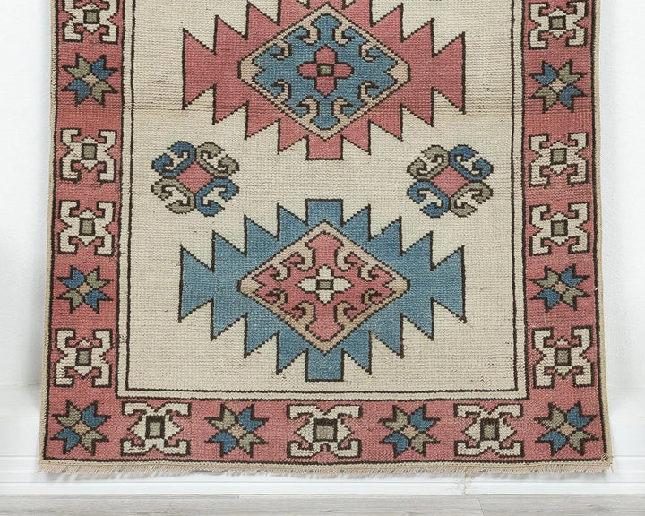 Multicolor Turkish Oushak Rug 4' x 2' 8" Hand-Knotted | No. VR24019