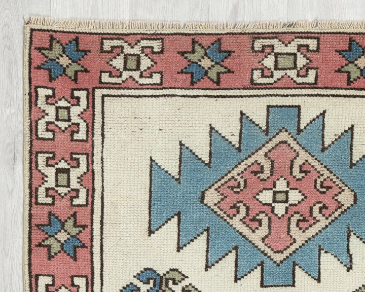 Multicolor Turkish Oushak Rug 4' x 2' 8" Hand-Knotted | No. VR24019