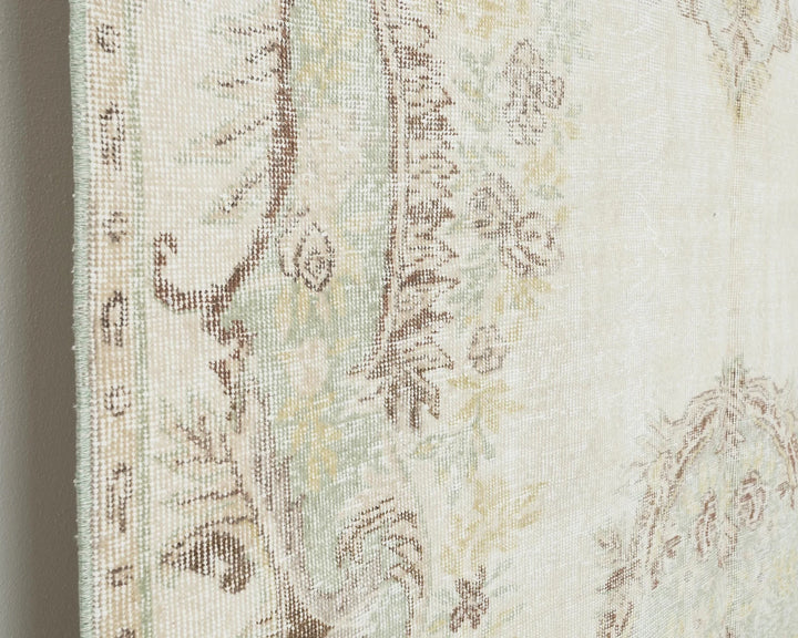 Beige Turkish Oushak Rug 6'5" x 10'4" Hand-Knotted | No. VR24074