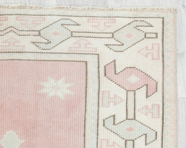 Beige Turkish Oushak Rug 2'7" x 6'2" Hand-Knotted | No. VR24132