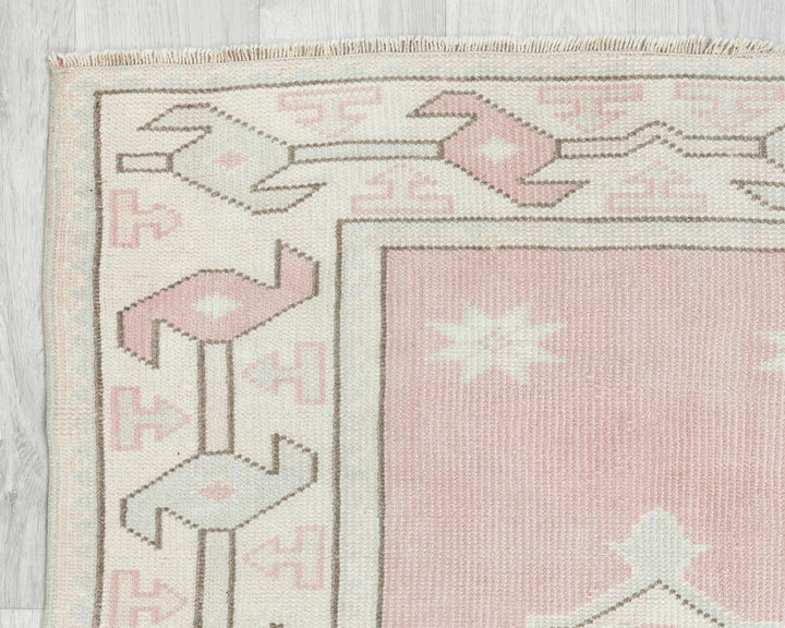 Beige Turkish Oushak Rug 2'7" x 6'2" Hand-Knotted | No. VR24132