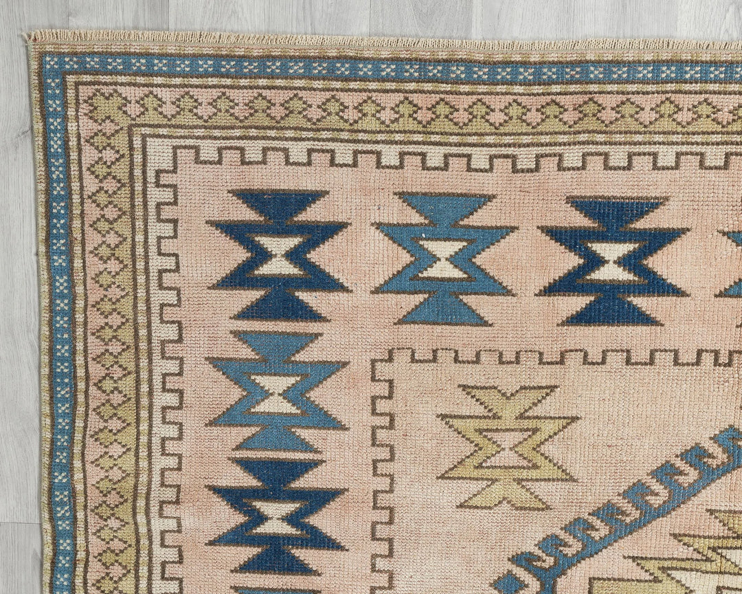 Beige Turkish Oushak Rug 6' 2" x 8' 1" Hand-Knotted | No. VR24156