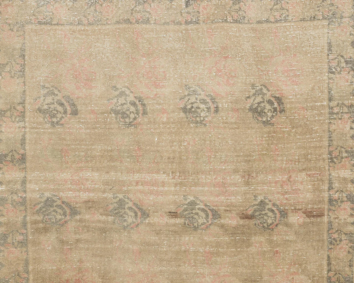 Beige Turkish Oushak Rug 4' 7" x 7' 1" Hand-Knotted | No. VR24243