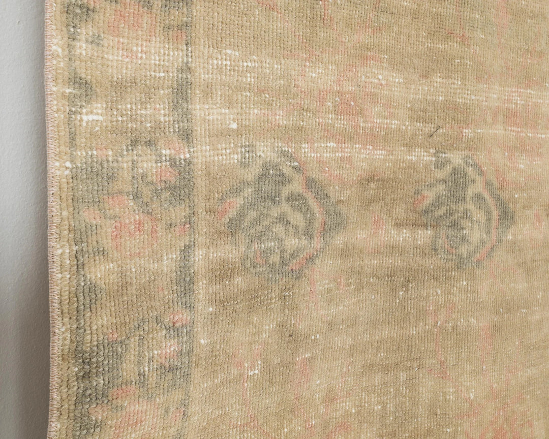 Beige Turkish Oushak Rug 4' 7" x 7' 1" Hand-Knotted | No. VR24243