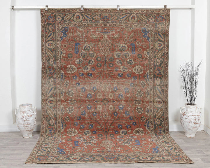 Multicolor Turkish Oushak Rug 6'11" x 9'9" Hand-Knotted | No. VR24306