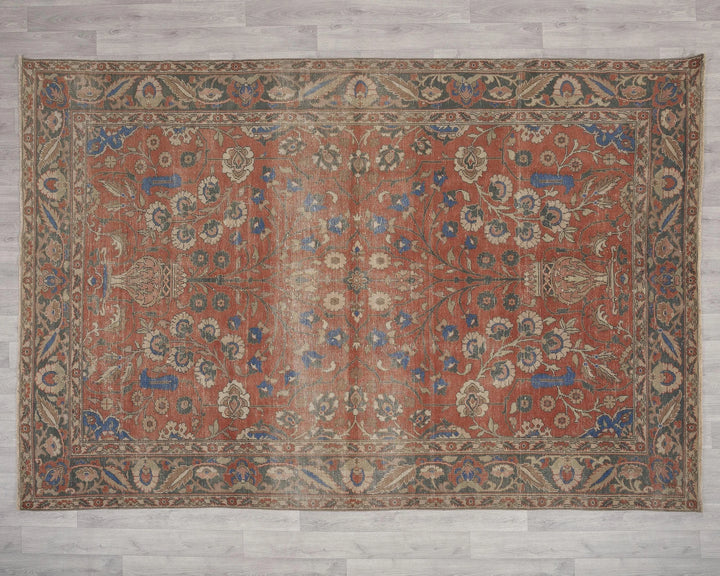 Multicolor Turkish Oushak Rug 6'11" x 9'9" Hand-Knotted | No. VR24306