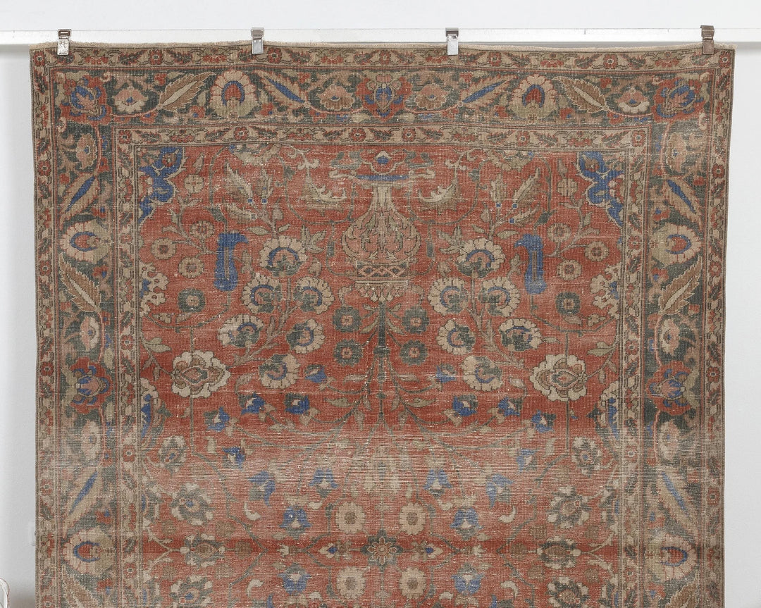 Multicolor Turkish Oushak Rug 6'11" x 9'9" Hand-Knotted | No. VR24306