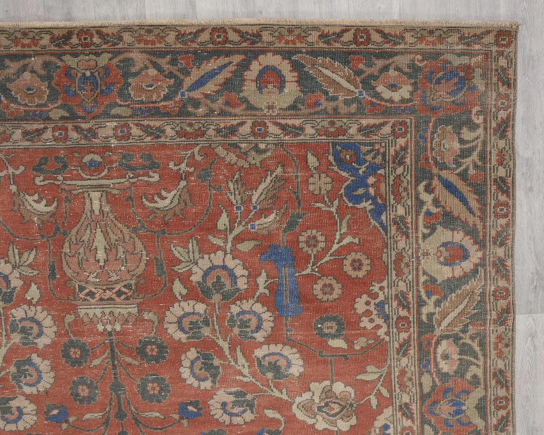 Multicolor Turkish Oushak Rug 6'11" x 9'9" Hand-Knotted | No. VR24306